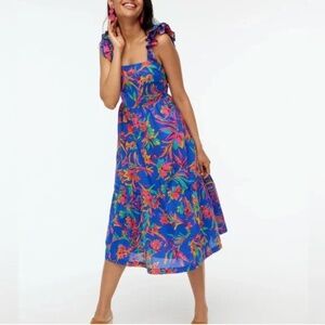 J Crew Factory, Squareneck midi dress, Brilliant Blue Dark Peo, Size 00